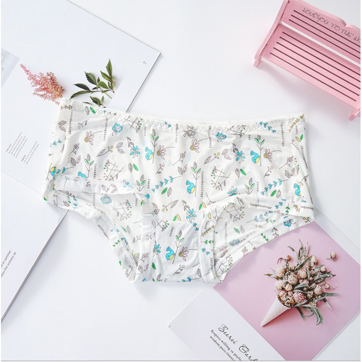 Quần Lót Su nữ💕 Gấp Viền Hoạ Tiết Hoa Dễ Thương Nữ Tính mát lạnh chất cao cấp | BigBuy360 - bigbuy360.vn