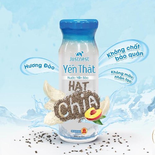 Nước Yến Thật Justnest Hạt Chia Lốc (6 chai x 120ml)