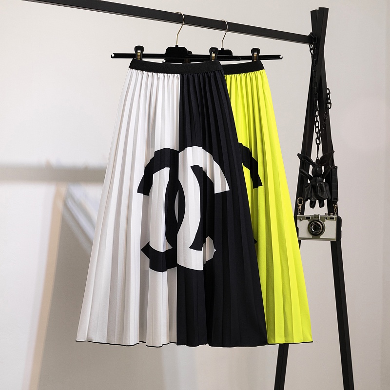 Chân Váy Midi Chữ A Xếp Ly Lưng Thun Mẫu Mới 2022