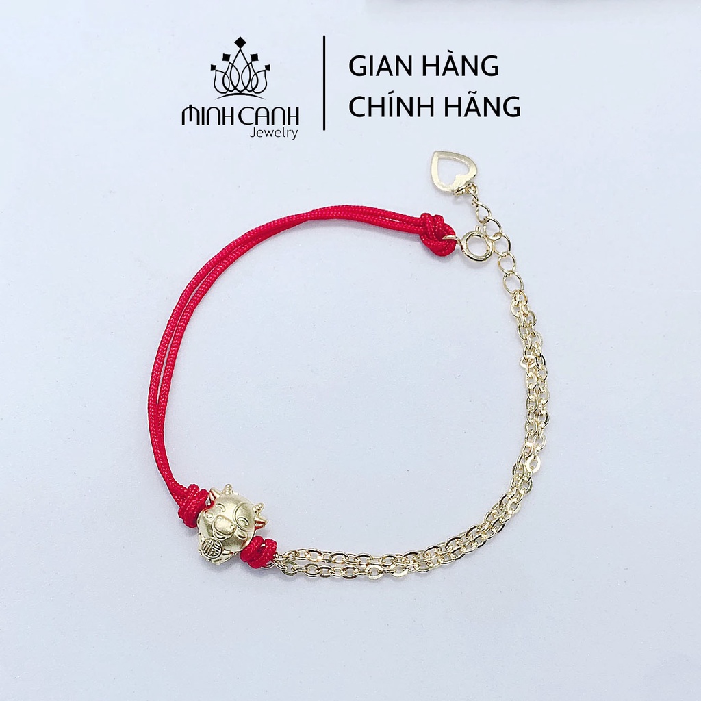 Vòng Tay Chỉ Đỏ Mix Charm Trâu Bạc Xi Vàng Minh Canh Jewelry
