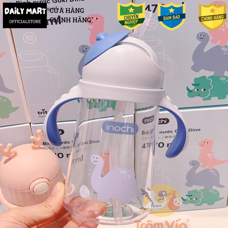 Bình Nước, Bình Tập Uống Cho Bé GOKI DINO, Bình Đựng Nước Trẻ Em Cao Cấp Inochi 470ml | BigBuy360 - bigbuy360.vn