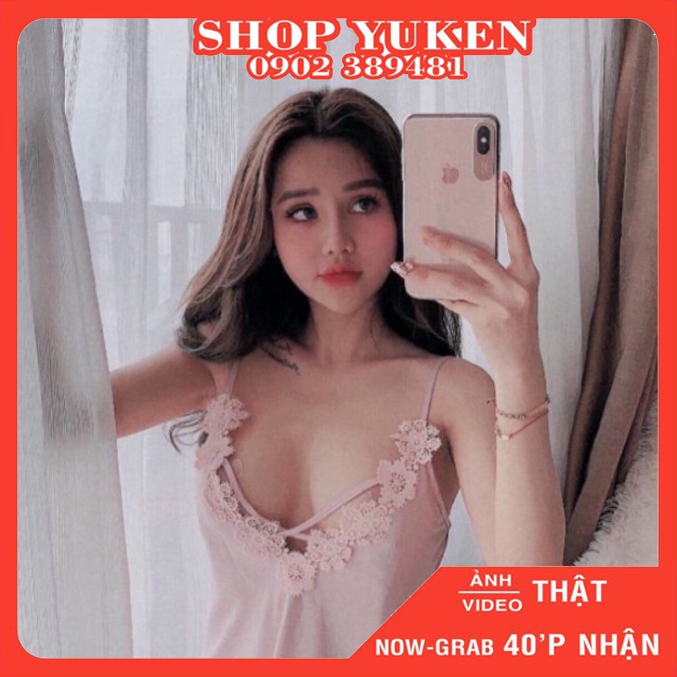 Váy ngủ lụa satin dây chéo cực xinh sexy cao cấp đồ ngủ váy ngủ