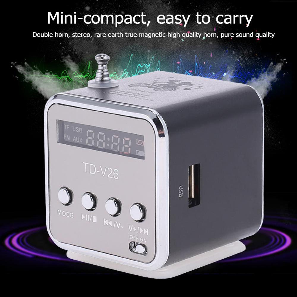 Radio FM Kỹ Thuật Số Mini Siêu Trầm Có Màn Hình LCD Và Sạc USB Cho Máy Tính