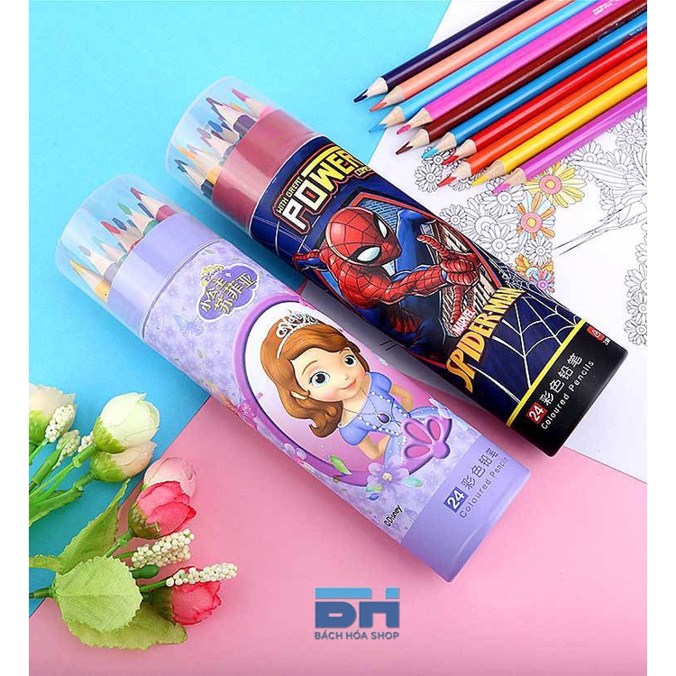 Combo 12 Bút chì kèm Gọt, hộp bút hoạt hình ngộ nghĩnh, dễ thương (logo hộp khác nhau theo từng lô hàng) - Hàng loại 1