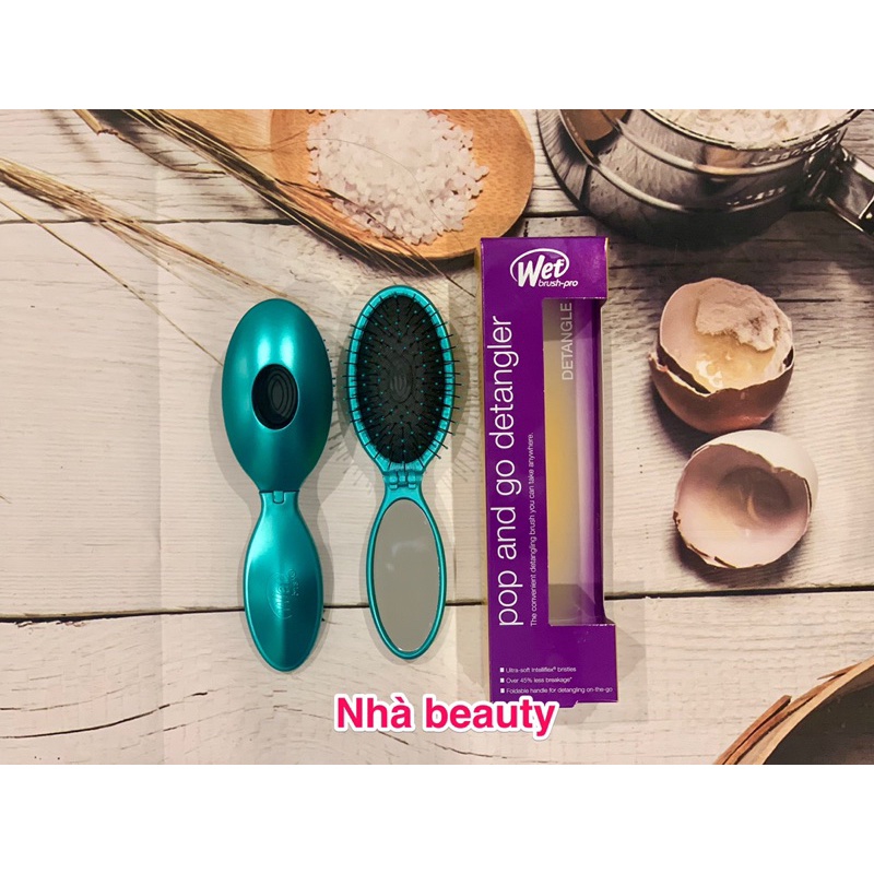 Lược gỡ rối gấp gọn có gương Wet Brush Pop and fold detangler with built in Mirror