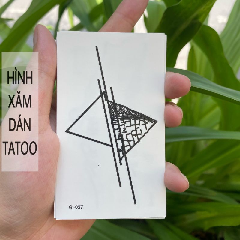 Hình xăm kim tự tháp, tam giác g27. Tatoo dán tạm thời size &lt;10x6cm