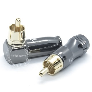 Jack hàn dây AV cong 2 chiếc - Đầu hàn dây hoa sen