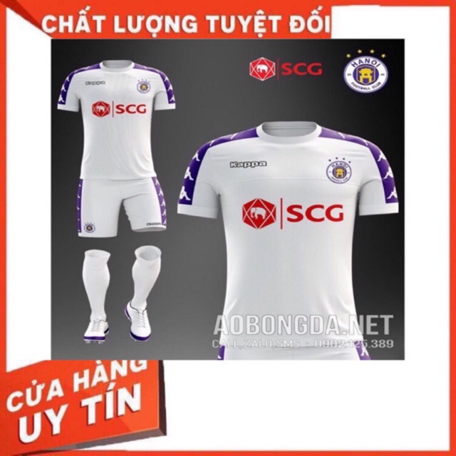 Bộ quần áo bóng đá CLB Hà Nội FC trắng mùa giải 2019-2020