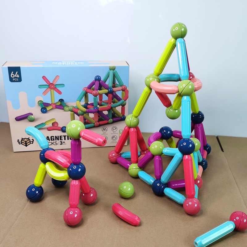 Bộ Xếp Hình Nam Châm, Đồ Chơi Xếp Hình Nam Châm Thông Minh, Chính hãng MAGNETIC STICKS