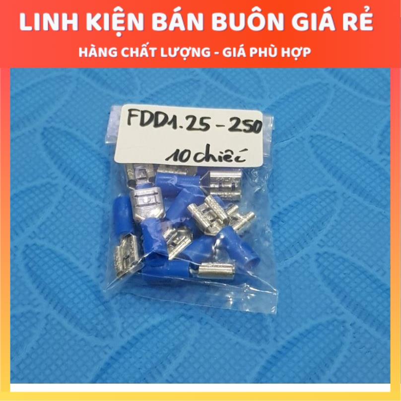 Đầu COS Gài 6.3 đủ loại FDD1.25-250 - 10 đầu cos gài 6.3, đầu cos gai, đầu cos kẹp dây điện, đầu cos dây điện