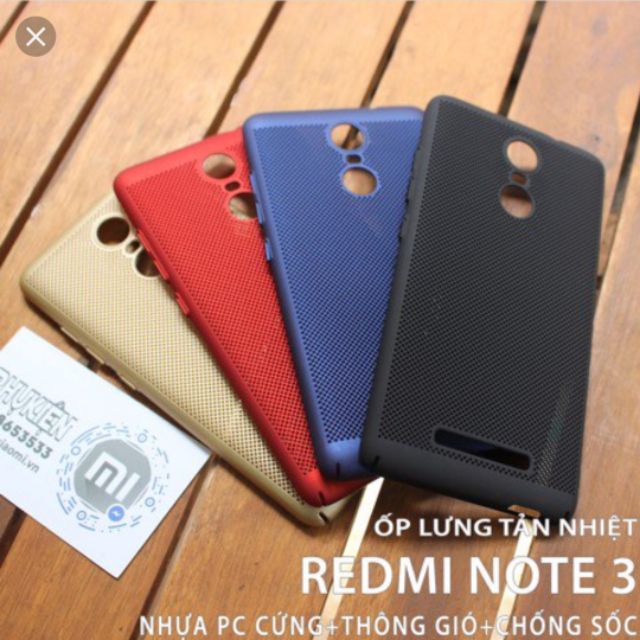 Ốp lưng dạng lưới tản nhiệt xiaomi redmi note 3 tặng kính cường lực cao cấp