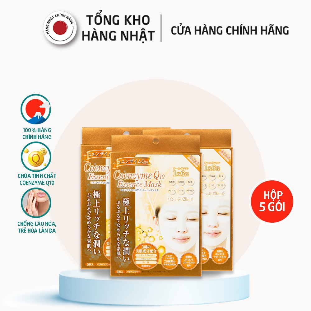 Mặt Nạ Dưỡng Da Tinh Chất Coenzyme Q10 Nhật Bản (5 Miếng/Gói)