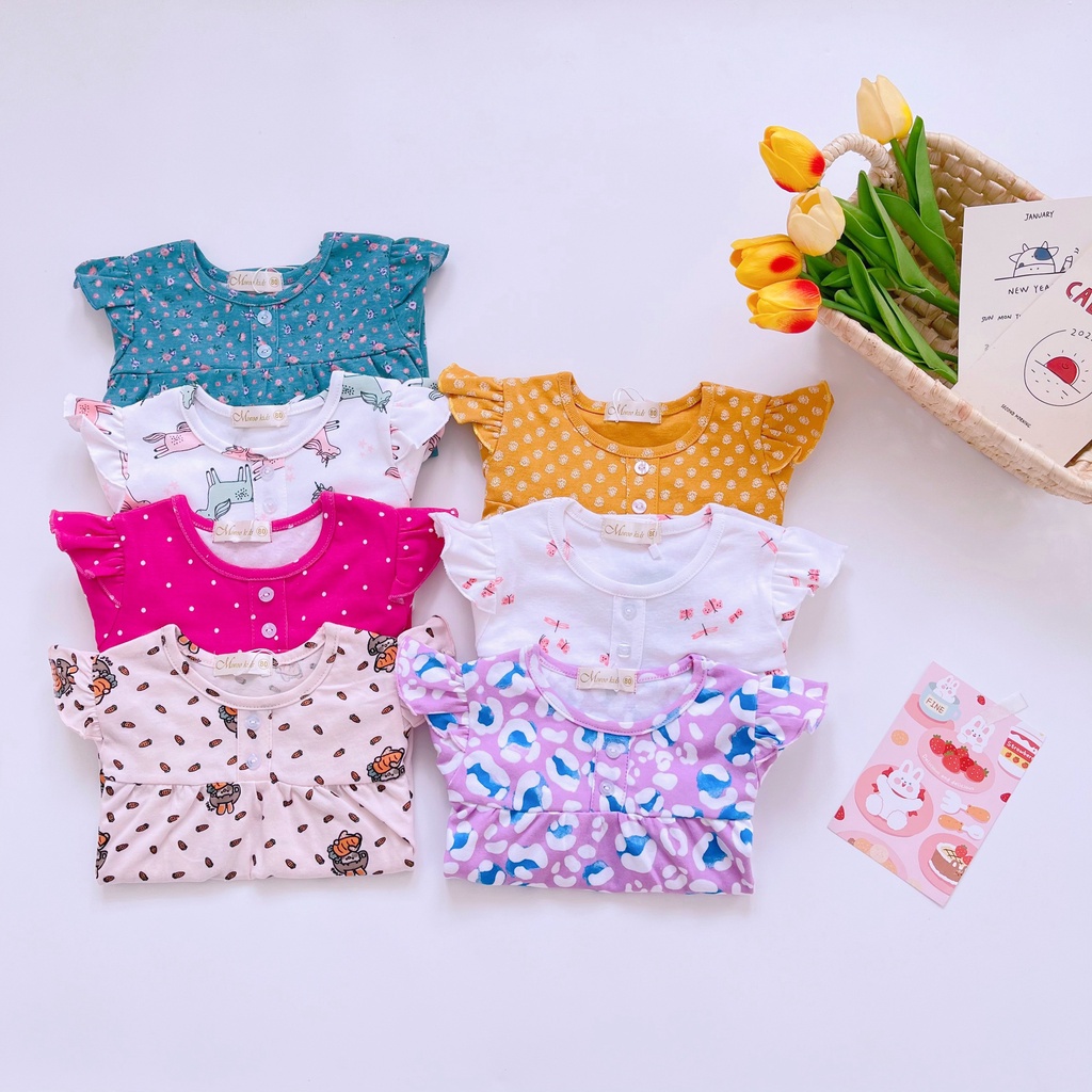 Bộ thun cotton dài tay phối cánh tiên Miwoo kids BABYDOLL họa tiết siêu dễ thương cho bé gái bảng 5