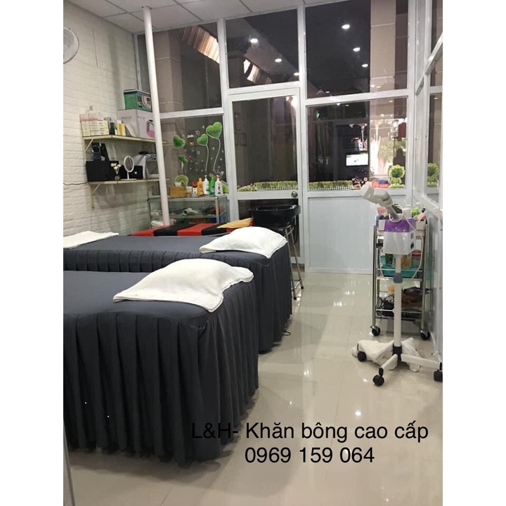 Ga/ Drap giường spa ,nối mi, phun xăm chất liệu thun kích thước may theo yêu cầu- inbox báo kích thước