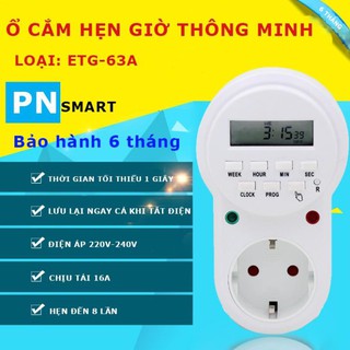 Ổ cắm hẹn giờ điện tử công suất cao etg-63a | hẹn giờ máy bơm nước