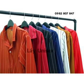 Sơ mi sọc Cam đất form Unisex