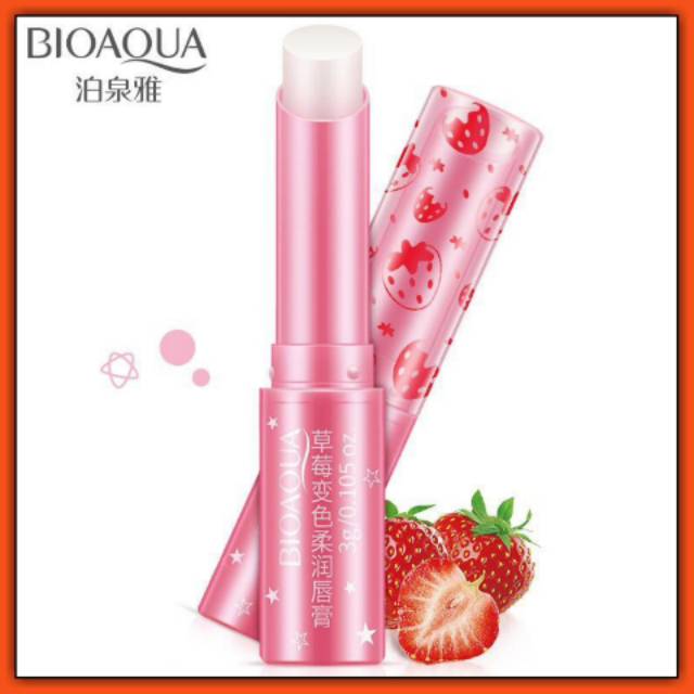 (hàng Mới Về) Son Dưỡng Môi Chiết Xuất Dâu Tây Bqy9539 Bioaqua