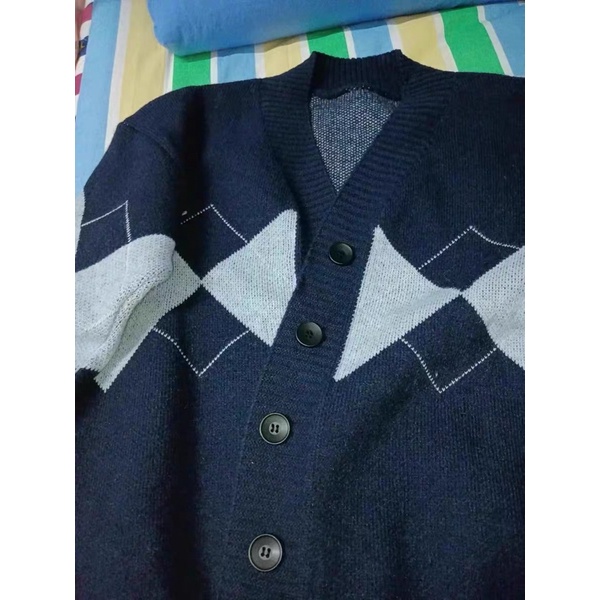 Áo khoác len Cardigan dệt kim hoạ tiết kẻ ô | BigBuy360 - bigbuy360.vn