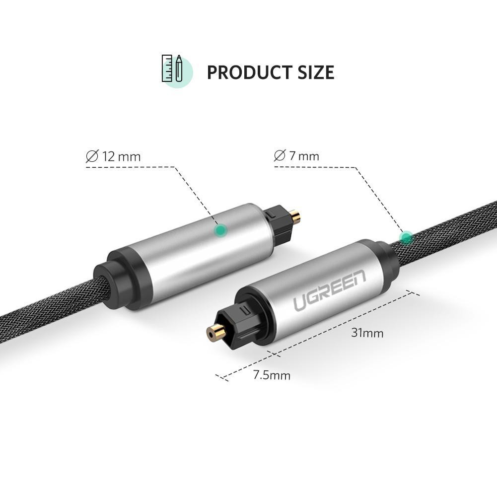 Cáp Audio Quang 1M, 1.5M, 2M, 3M - Vỏ Nhôm Cao Cấp Thương Hiệu Ugreen