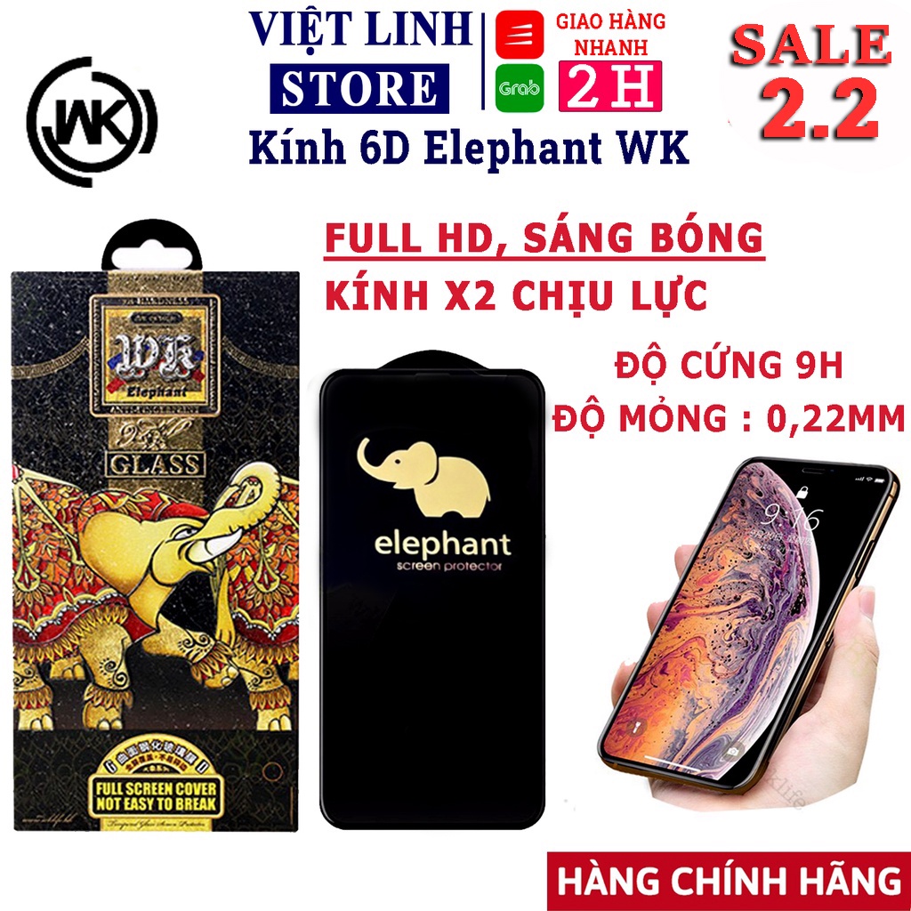 Kính cường lực iphone WK Elephant 6D voi thumbnail