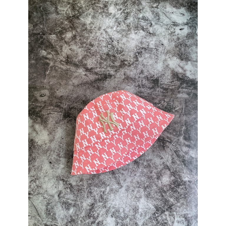 (HÀNG XUẤT XỊN) Mũ / Nón Bucket hồng nhiều logo N13 MONOGRAM BUCKET HAT PINK/WHITE Made in Viet/nam full tem tag One siz