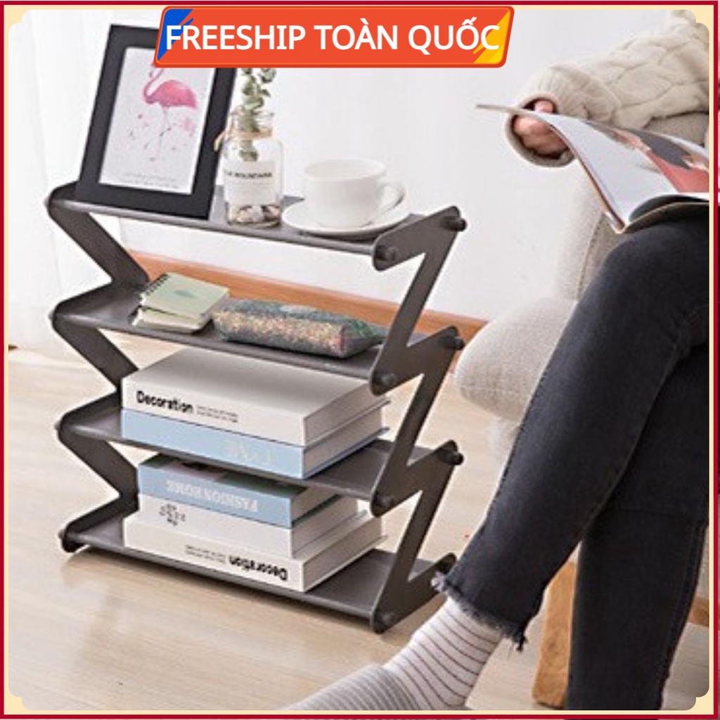 Kệ Dép 4 Tầng Chữ Z Để Sách Vỡ, Giá Để Giày Dép, Vật Dụng Đa Năng Cao Cấp Kích Thước 47.5*46*19 cm
