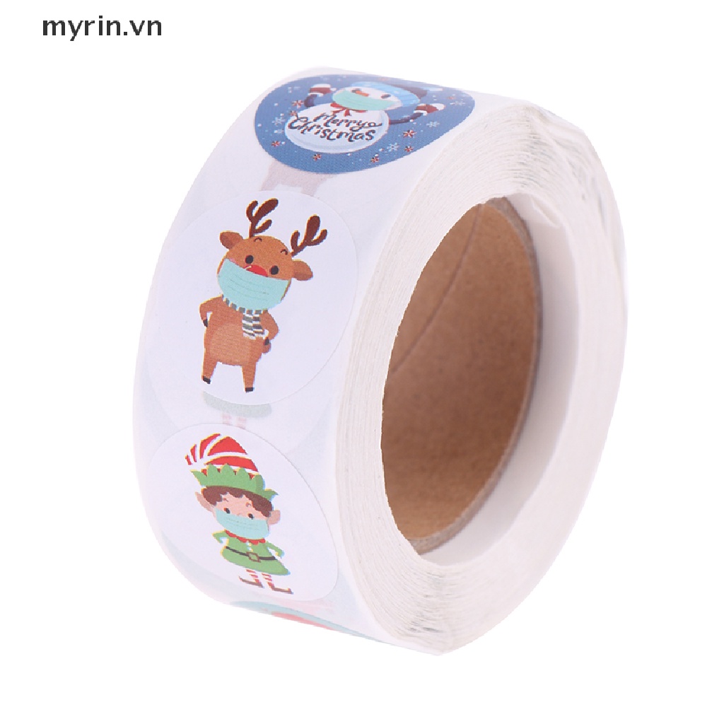 Cuộn 500 Nhãn Dán Hộp Quà Giáng Sinh