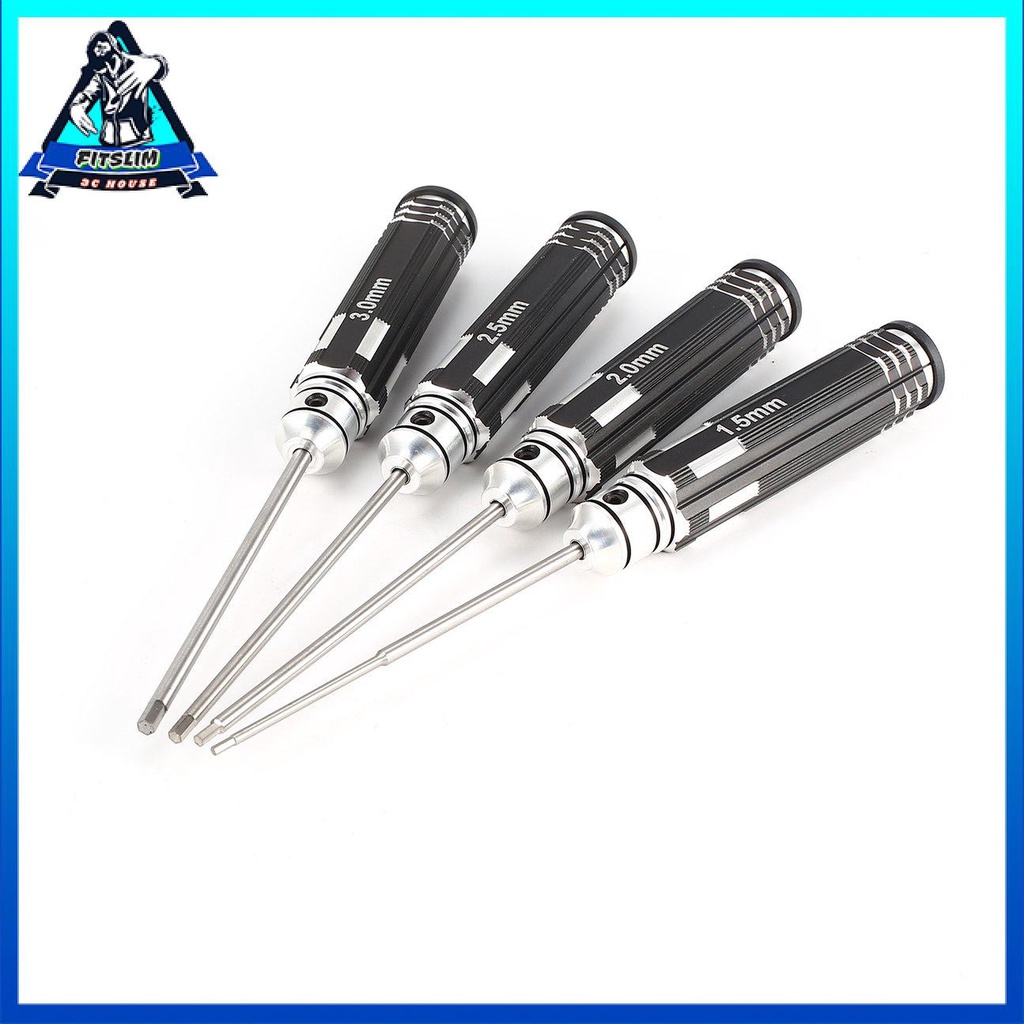 Bộ 4 Tua Vít Lục Giác 1.5 2.0 2.5 3.0mm Cho Xe Hơi, Trực Thăng Điều Khiển Từ Xa