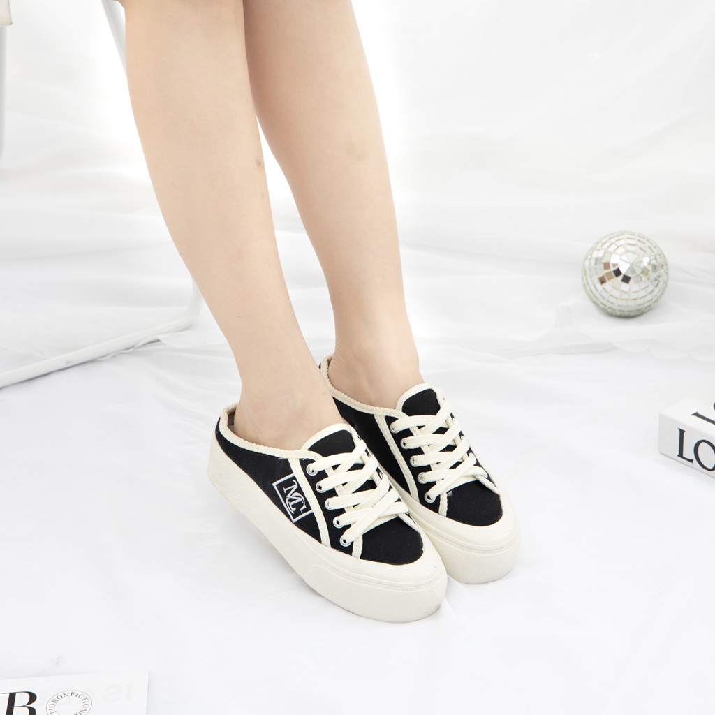 Giày MWC 0609 - Giày Sục Thể Thao Nữ, Sục Thể Thao Da Đế Bánh Mì Style Ulzzang Hàn Quốc