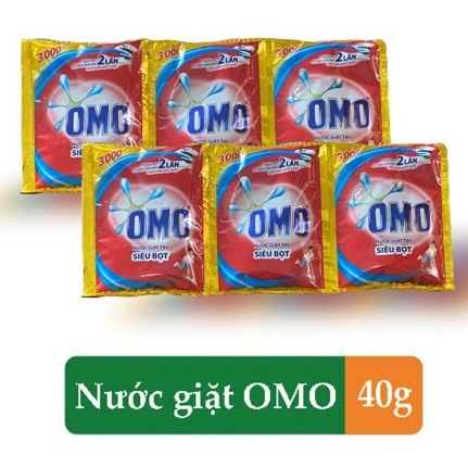 Dây 6 gói Nước giặt OMO GIẶT TAY ĐỎ gói 40g