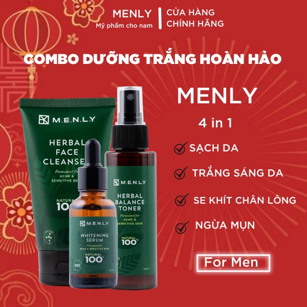 [Mã LT150 giảm 150k đơn 699k] Bộ ba sản phẩm chăm sóc da khỏe MENLY