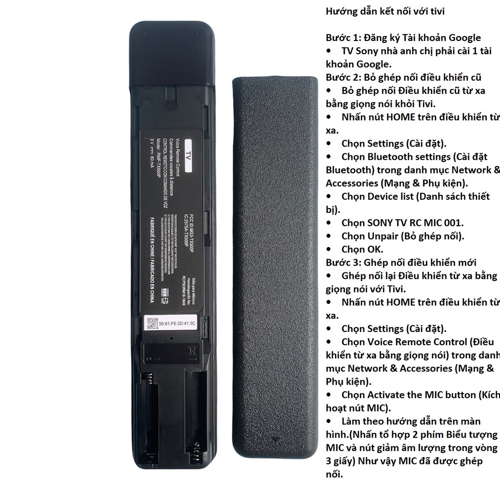 Remote Điều khiển tivi Sony smart RMF-TX500P có giọng nói thông minh hàng xịn Bh 6 tháng KD-55X8500G, KD-55X9500G