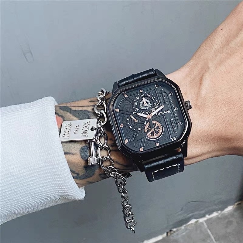 [ MÃ RUSS20K GIẢM 10% CHO ĐƠN HÀNG TỪ 10K TỐI ĐA 20K ] Đồng Hồ Nam RusWatches D69 Dây Da Mặt Vuông Giả Cơ Cao Cấp | BigBuy360 - bigbuy360.vn