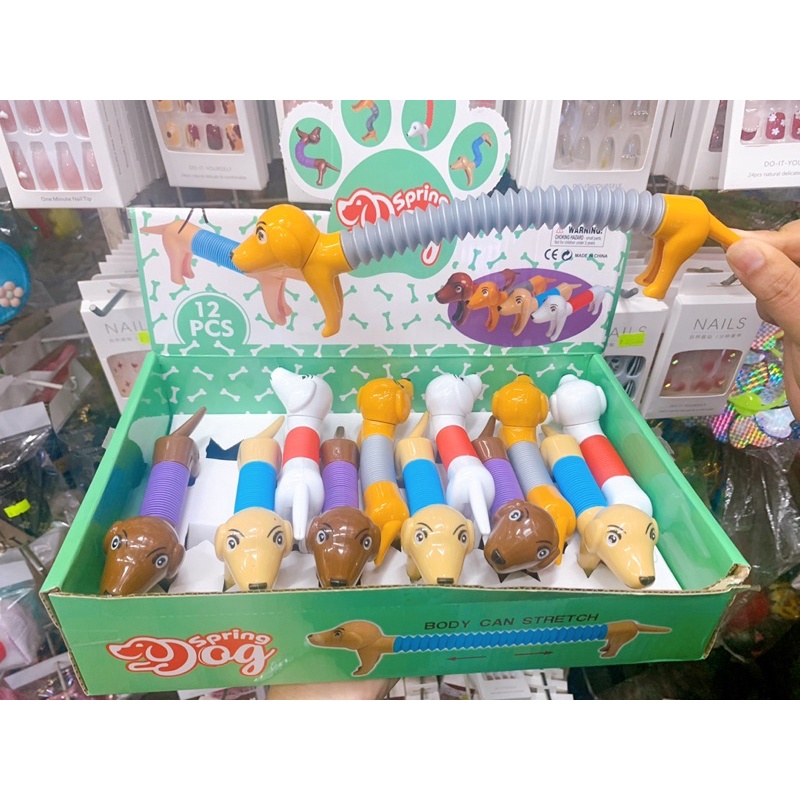 Ống lò xo kéo dài thu gọn Huggy Wuggy, Unicorn, Cún Xúc Xích, Lạc Đà đồ chơi cho bé