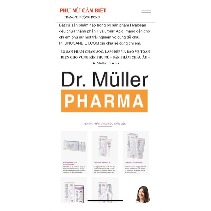 Gel bôi trơn Hyalosan - Tích hợp bảo vệ vùng kín nam nữ xuất sứ Châu Âu hộp 50ml.