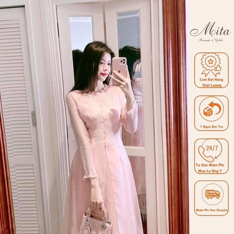 Mita Boutique - Áo Dài Cách Tân Linna Mita Tơ Hồng -AD100015