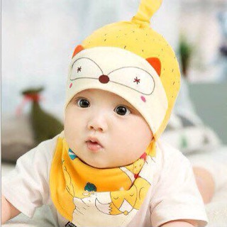 Set mũ + yếm cotton 