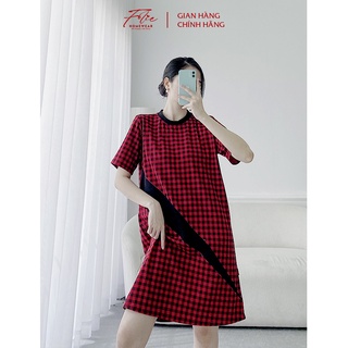 FolieHomewear Đầm suông mặc nhà chất liệu thun cotton FD32.1