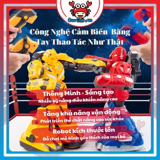 Robot đấm bốc điều khiển cảm ứng bằng tay, Rô bốt boxing đánh nhau (Đồ chơi trẻ em thông minh vận động sáng tạo cho bé)