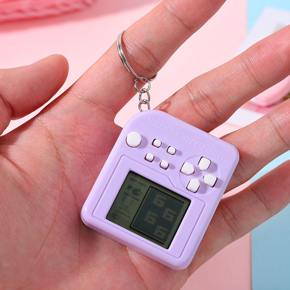 Máy Chơi Game Xếp Hình Mini Bỏ Túi Có Móc Khóa Kiểu Hoạt Hình Hoài Niệm