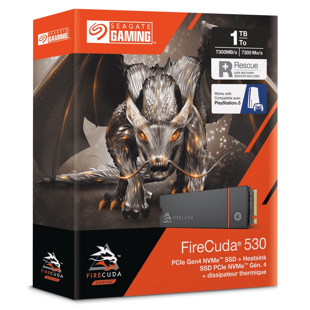 Ổ cứng gắn trong SSD Seagate Firecuda 530 1TB with Heatsink M.2 2280 + 1 Áo khoác Seagate + 1 Tấm lót chuột Seagate