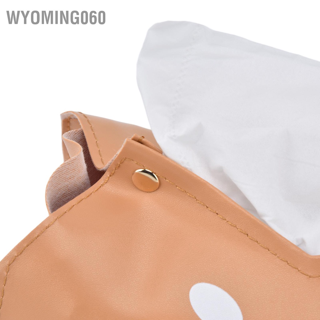 Wyoming060 Hộp đựng khăn giấy hoạt hình bằng da Hình con chó dễ thương tinh tế chữ V Thiết kế nút mở hộp