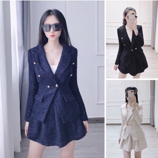 Set vest dạ hàng thiết kế