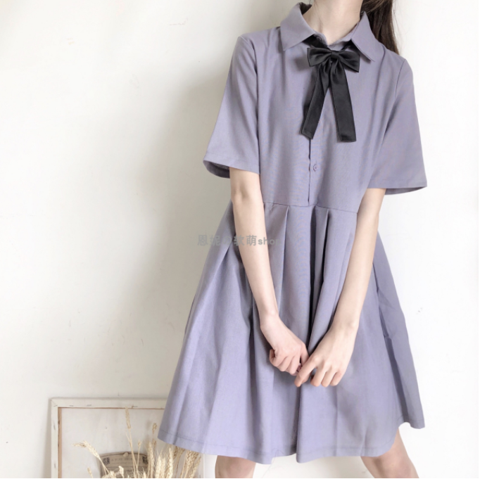 Đầm Nữ Tay Ngắn Phong Cách Nhật Bản Thời Trang Quyến Rũ