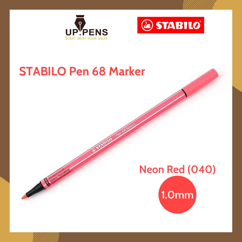 Bút lông màu Stabilo Pen 68 Marker - 1.0mm - Màu đỏ dạ quang (Neon Red - 040)