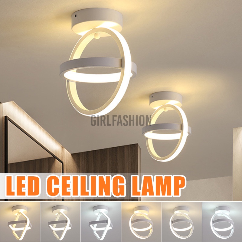 Modern LED Ceiling Lamp Dual Ring Chandeliers Fixture Living Room Pendant Light