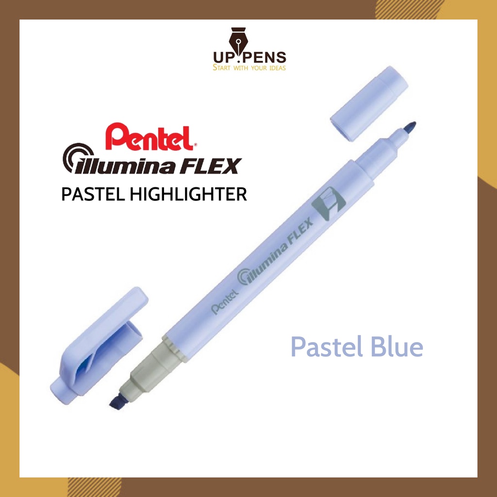 Bút dạ quang Pentel Illumina Flex Twin Tip Highlighter SLW11P - Bold/Five - Màu xanh dương (Pastel Blue)