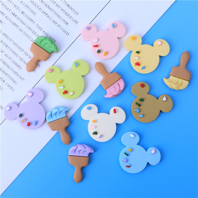 Charm (C166) slime/ Dụng Cụ Charm Trang Trí Hình [Ko Keo &amp; Nút] Cây Cọ Sơn - 2.0 cm x 3.1 cm - 01 Cái