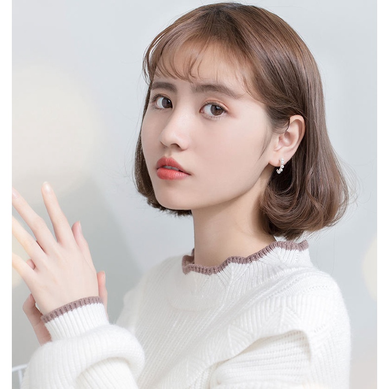 Bông tai bạc EVERMORE, khuyên tai nhánh hoa châu bạc ý 925, phong cách minimalist, thanh lịch - H026