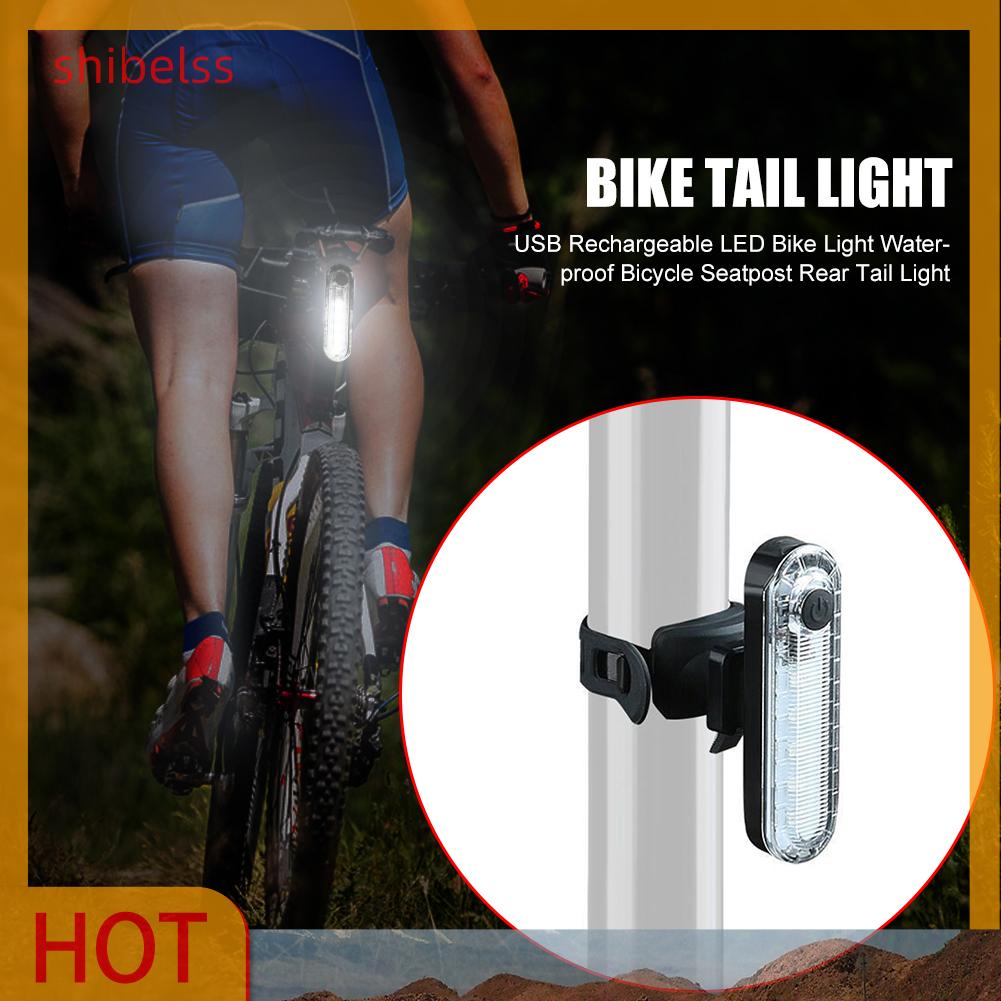 Đèn LED Cảnh Báo Gắn Đuôi Xe Đạp Chống Nước 4 Chế Độ SHIBEL SMD2835